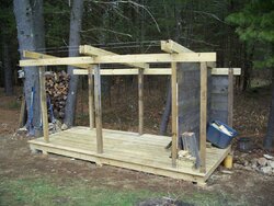 Turning a fence into a woodshed - my "green" woodsheld build