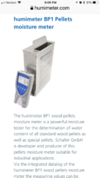 Moisture meter made for wood pellets 3-20% 0.1% Resolution