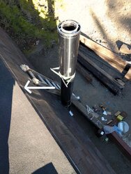 Bracing a tall chimney to roof