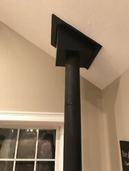 Vertical pipe through ceiling