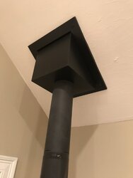 Vertical pipe through ceiling