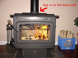 Gap around stove pipe?