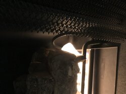 Flame touches gas inlet pipe