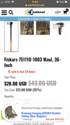 Just bought a Fiskars ISO 8# maul for $28