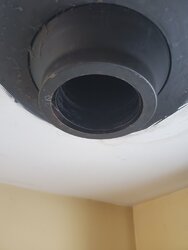 Hooking stove pipe to ceiling support