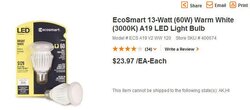 New LED 60 watt Warm White light bulb problem?