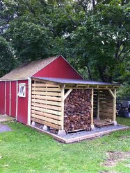 Wood shed finished - and half filled