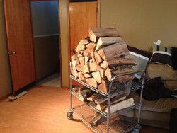 What do you store wood in in house?