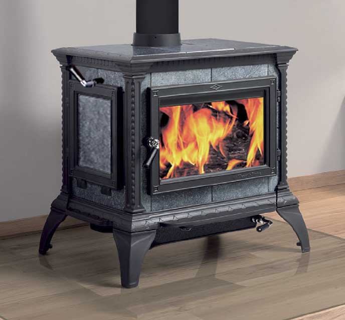 Hearthstone Heritage Wood Stove, Matte Black in room