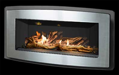 Pacific Energy Esprit Contemporary Fireplace with Stainless Front Plate