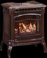 Hearthstone Champlain Gas Stove, Brown Porcelain