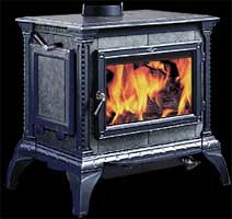 Hearthstone Heritage Wood Stove, Seafoam Porcelain