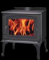 Pacific Energy Vista Wood Stove, Black Door and Legs