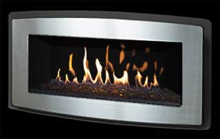 Pacific Energy Esprit Gas Fireplace with Glass Fire Burner