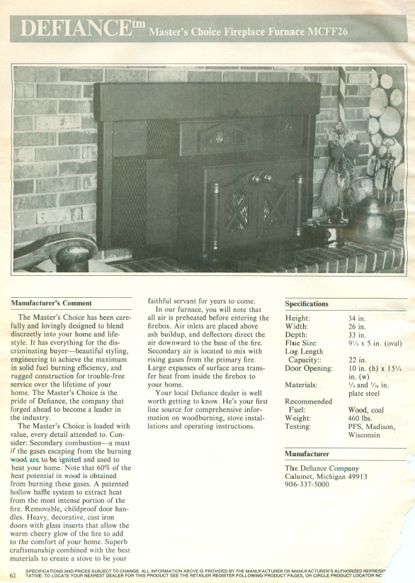 [Hearth.com] Can a 6" pipe work for a defiance Masters choice Stouff?