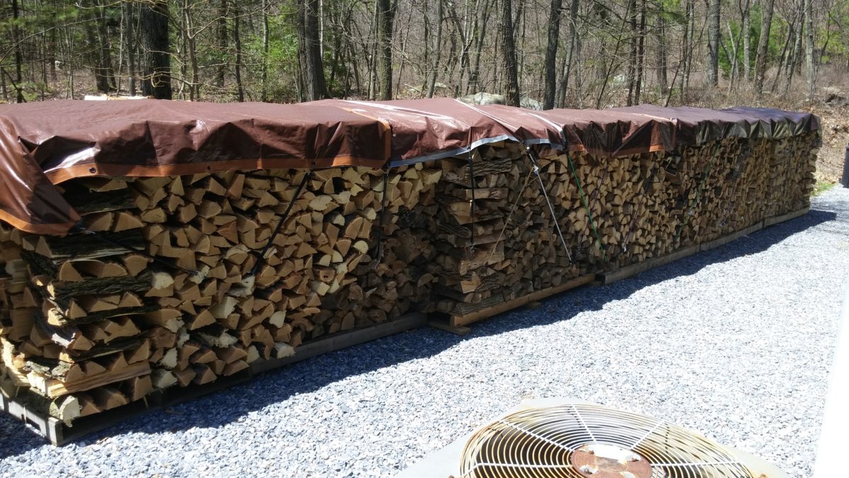 Keeping wood off the ground. Pallets?