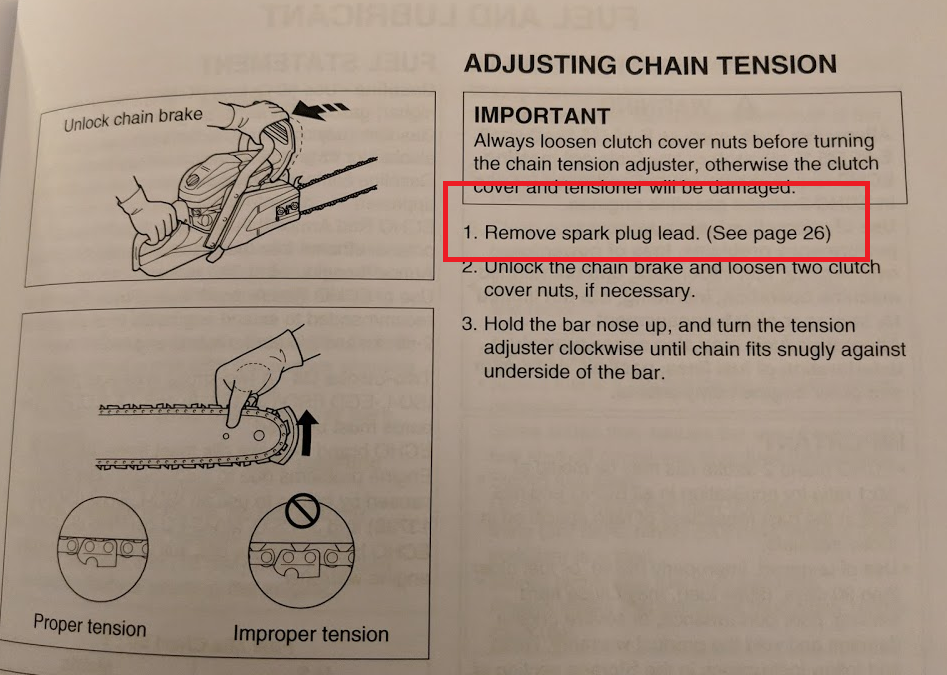 Chainsaw directions? What does this mean?