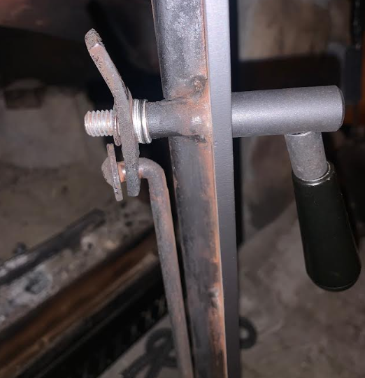 Fireplace handle, bolt wont fit? Drill hole?