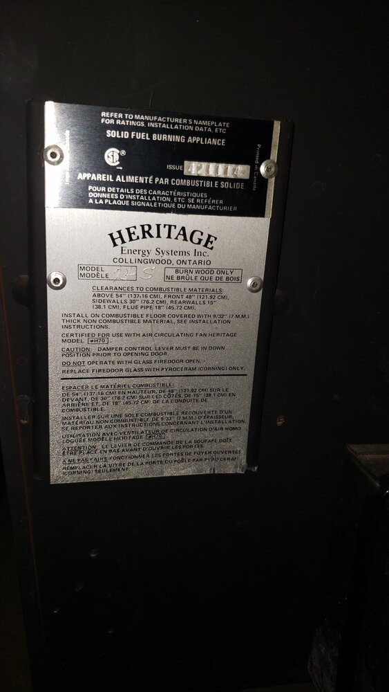 Heritage Energy Systems Inc.  Wood Stove Questions