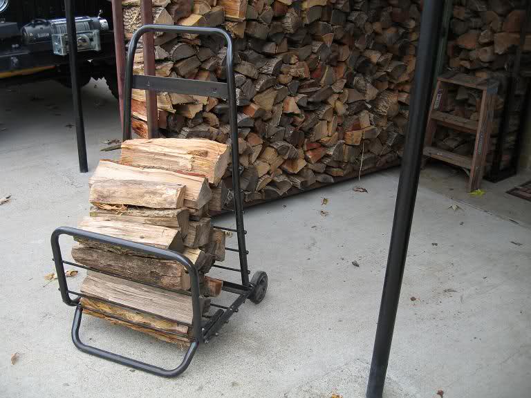 How do you carry wood from the shed?