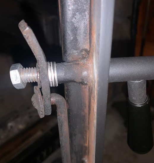 Fireplace handle, bolt wont fit? Drill hole?