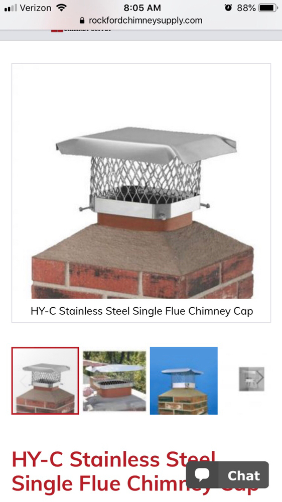Type of chimney cap needed for insert