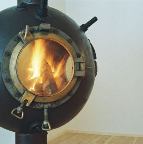 Wood stove/fireplace made from an old bombshell