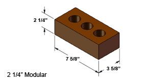 Types of brick for hearth pad.
