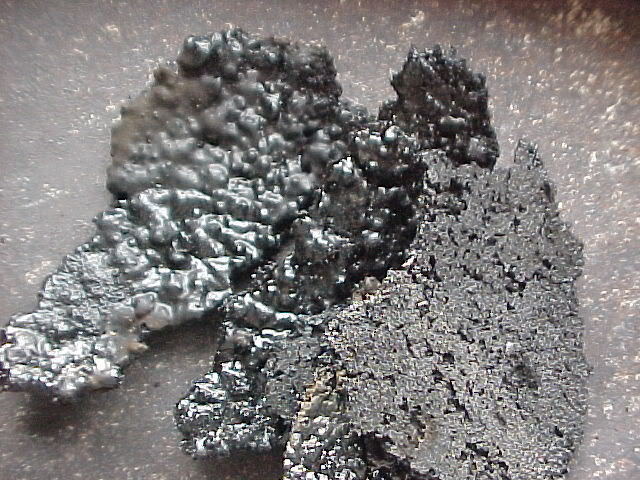 Black ash from chimney