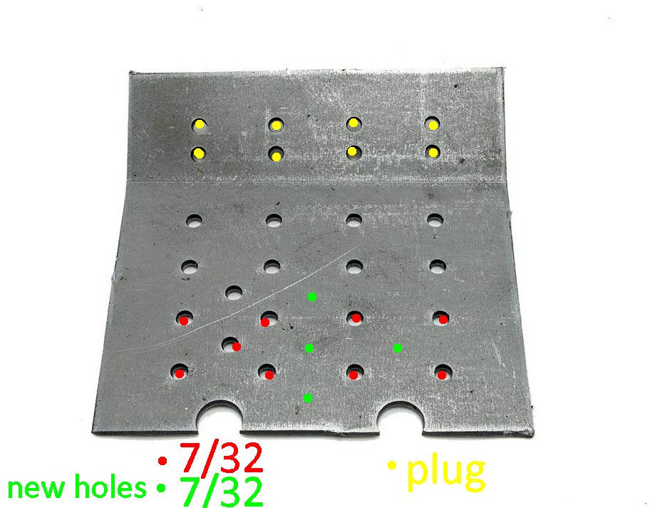 Blocking holes under burner plate PDV
