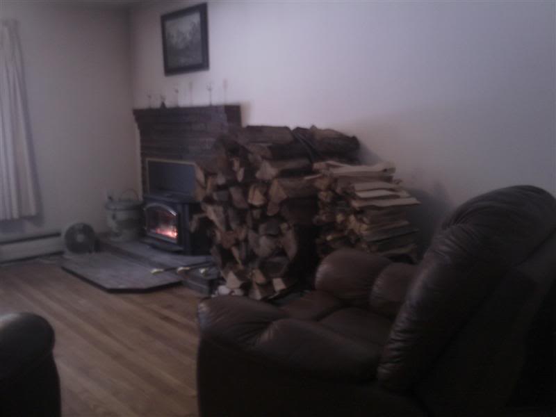 available firewood next to the stove ?