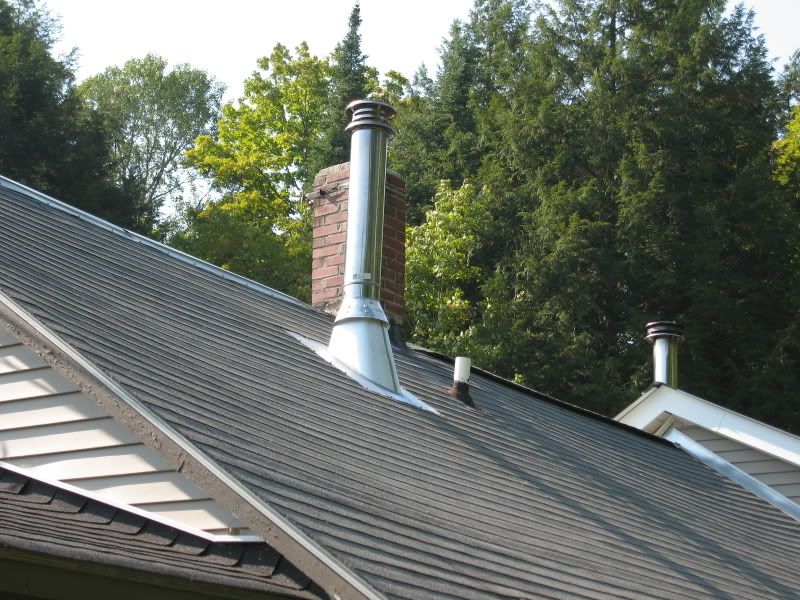 Insulating around flue at roof