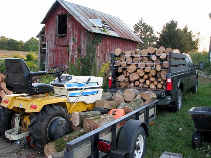Truck load of 2x4 wood boards