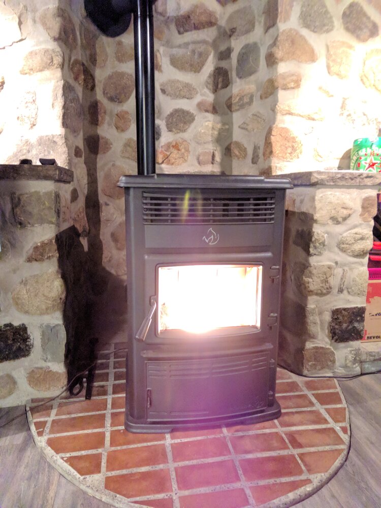 My "new to me" Enerzone pellet stove up and running