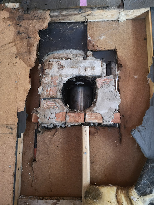 Blocking off 2nd brick thimble of functional chimney