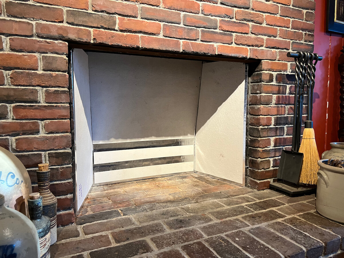 First time: Installing ceramic fiber board insulation in firebox
