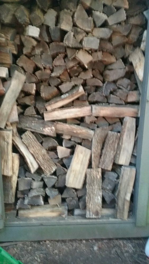 Wood shed filled to capacity.