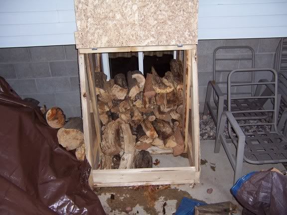 The wood dog house