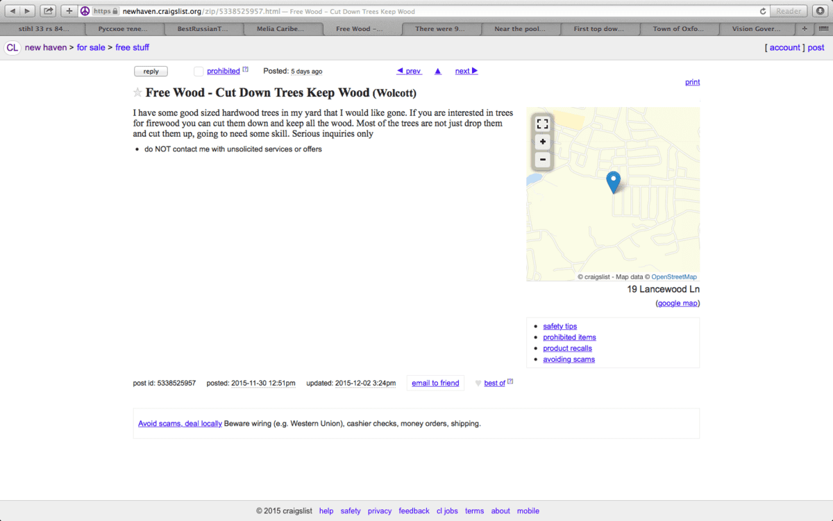 Craigslist laugh of the day.....