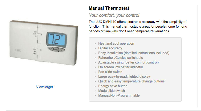 Thermostat with a small swing set....