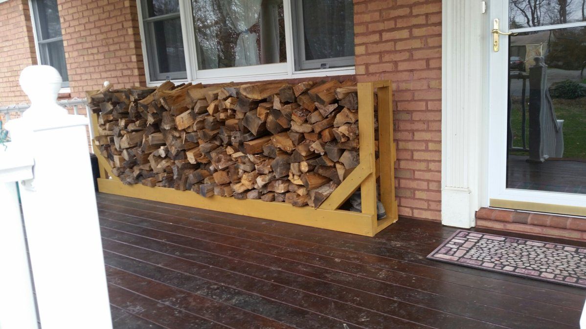 who piles up wood on there front porch?