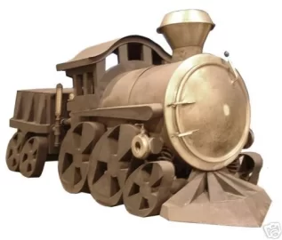 [Hearth.com] Train metal art sculpture wood burning stove/furnace