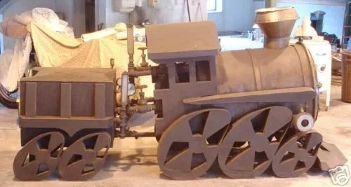 [Hearth.com] Train metal art sculpture wood burning stove/furnace