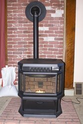 how to run a 3inch pellet pipe through my 8 inch existing wood stove chimeny??