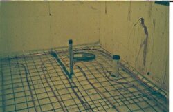 Cement overpour for radiant over existing cement floor.