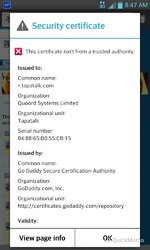 Security Certificate Warning popup?
