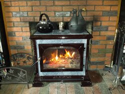 Hearthstone Homestead as insert in masonry fireplace