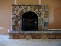 Fireplace face lift and new wood stove install completed