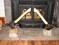 Two new kindling axes - Gramps old axes with custom handles