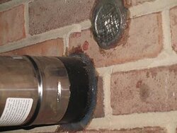 vent pellet stove through brick without 7" protection pipe